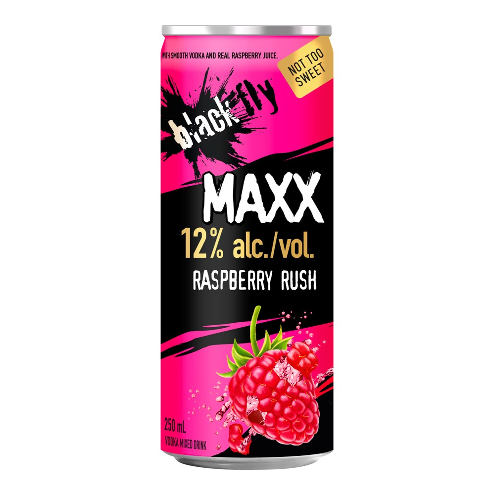 Black Fly Vodka Maxx 12% Raspberry Rush 250 mL