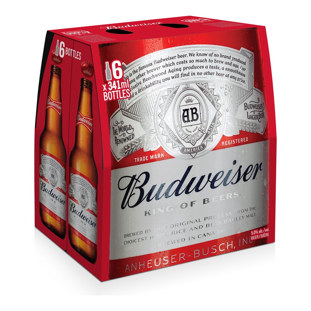 Budweiser 6 x 341 mL Bottles