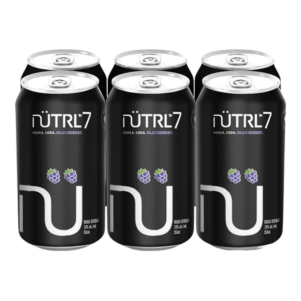 Nutrl Vodka Soda 7% Blackberry 6 x 355 mL Cans