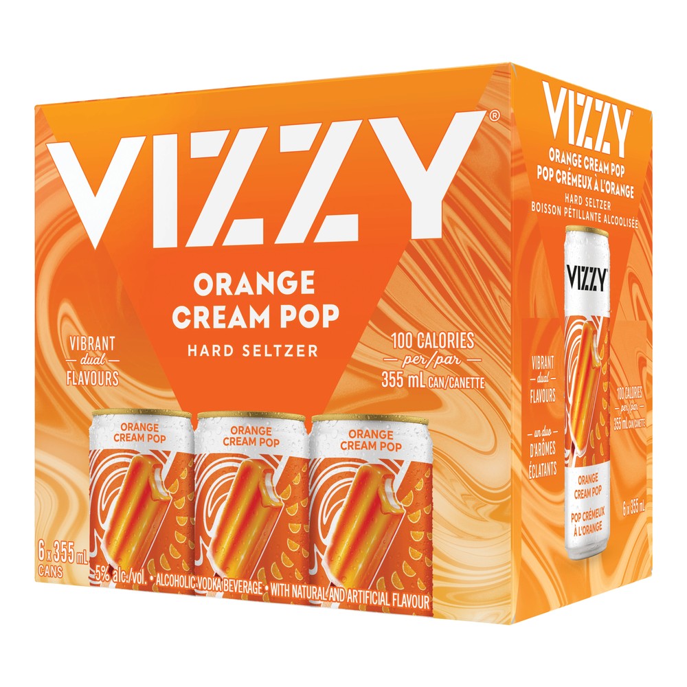Vizzy Hard Seltzer Orange Cream Pop 6 x 355 mL Cans
