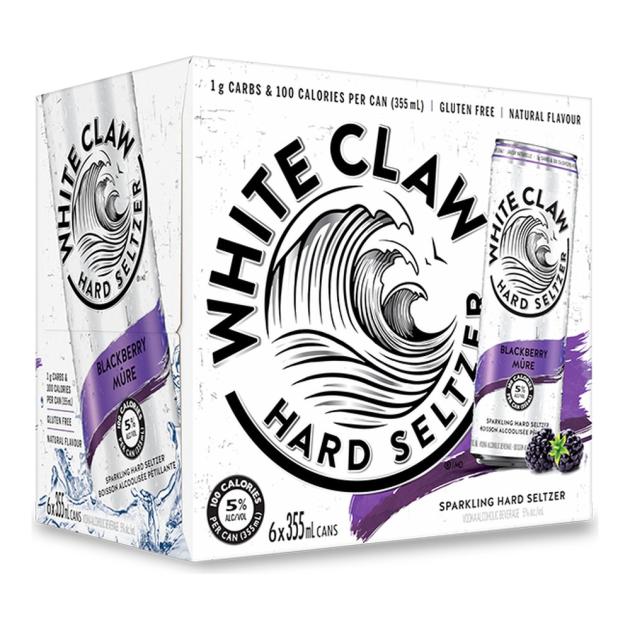 White Claw Hard Seltzer Blackberry 6 x 355 mL