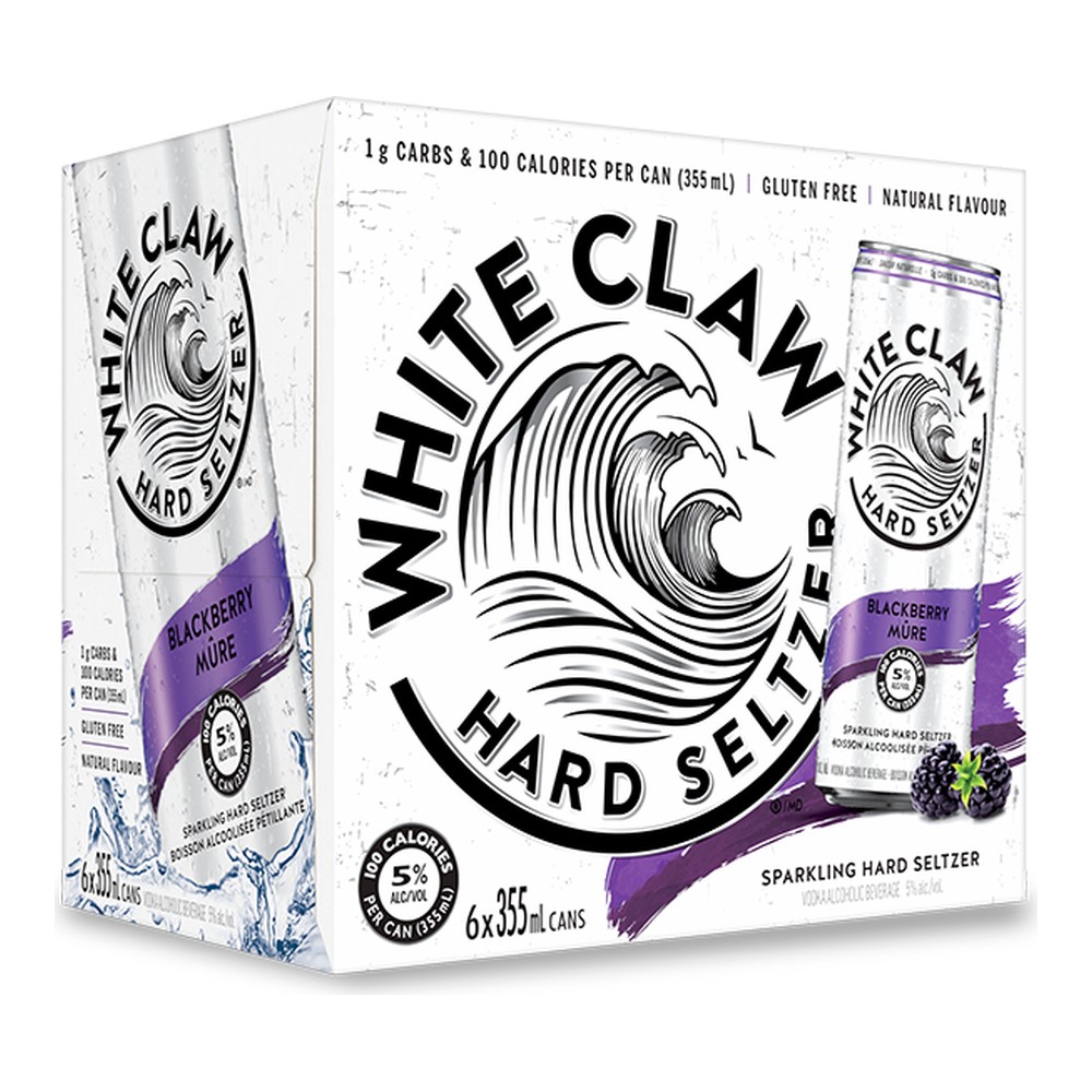 White Claw Hard Seltzer Blackberry 6 x 355 mL