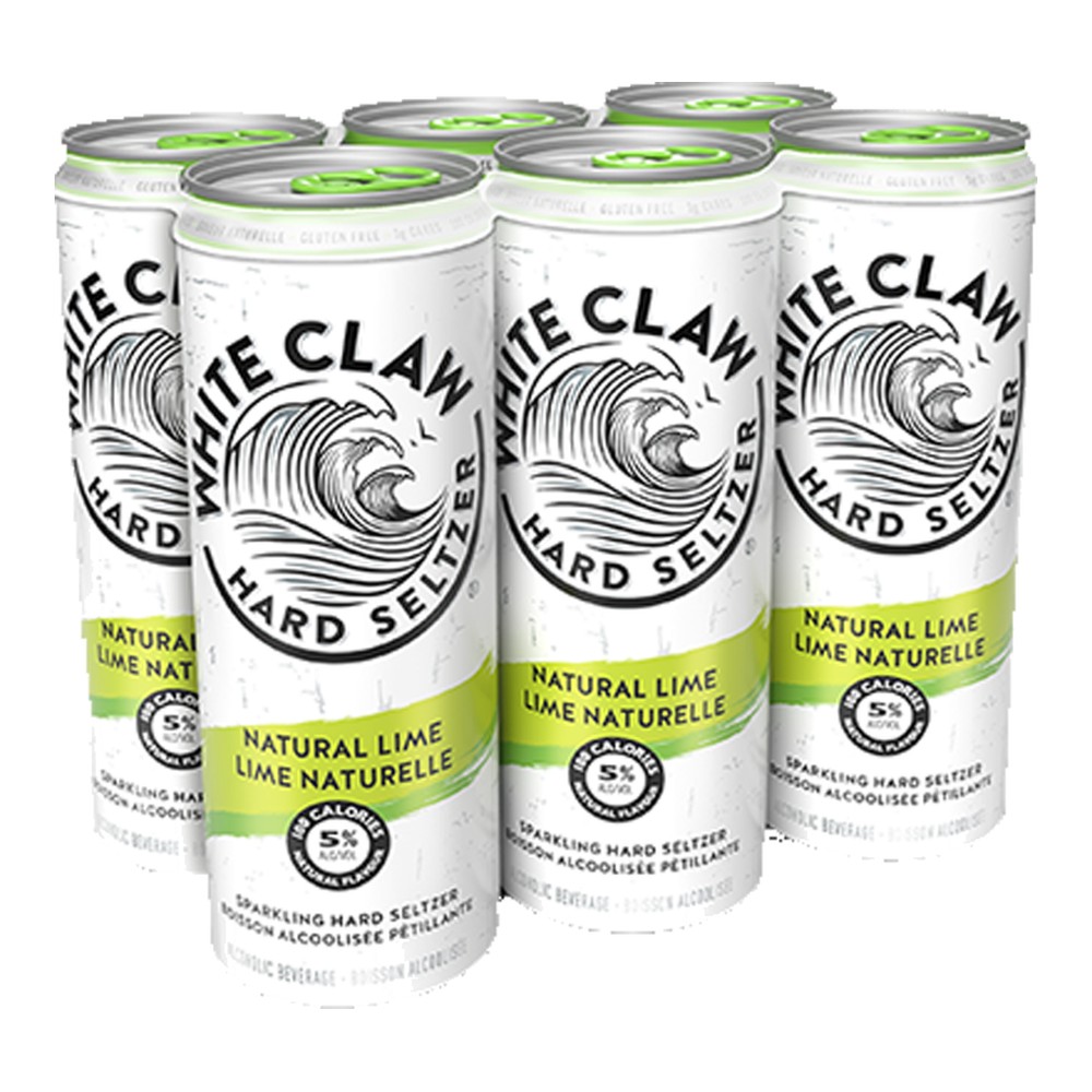 White Claw Natural Lime Sparkling Hard Seltzer 6 x 355 mL